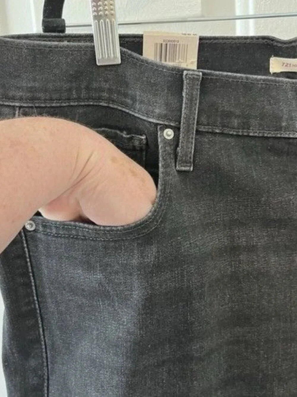 NEW Levi’s 721 High Rise‎ Skinny Jeans Plus Size 18W Solid Black MSRP $69